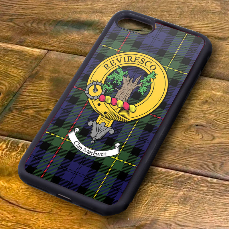 MacEwen Tartan and Clan Crest iPhone Rubber Case