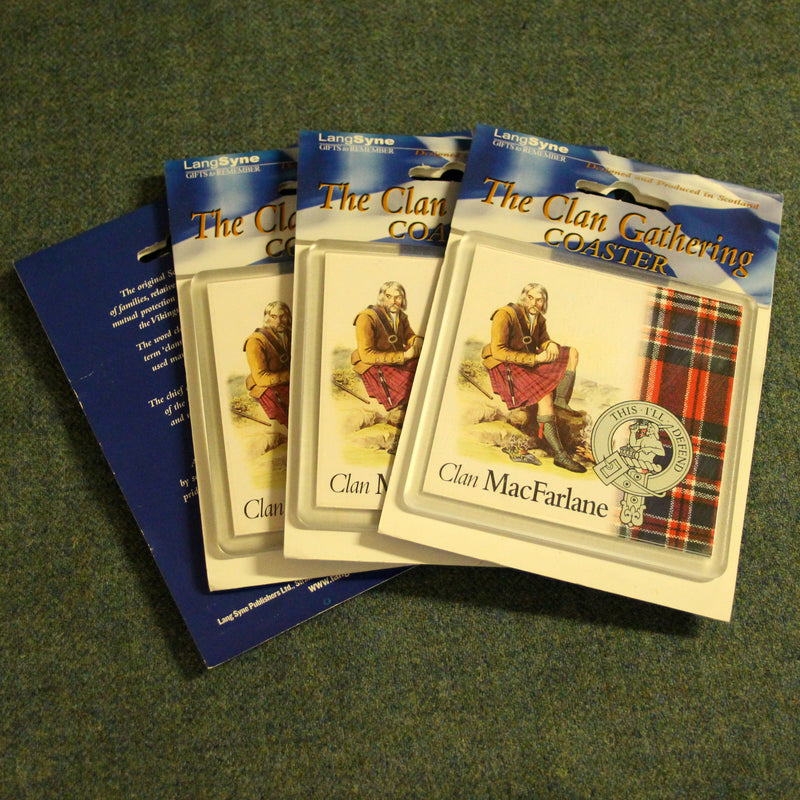 MacFarlane Clan Crest Coasters - Set of 4