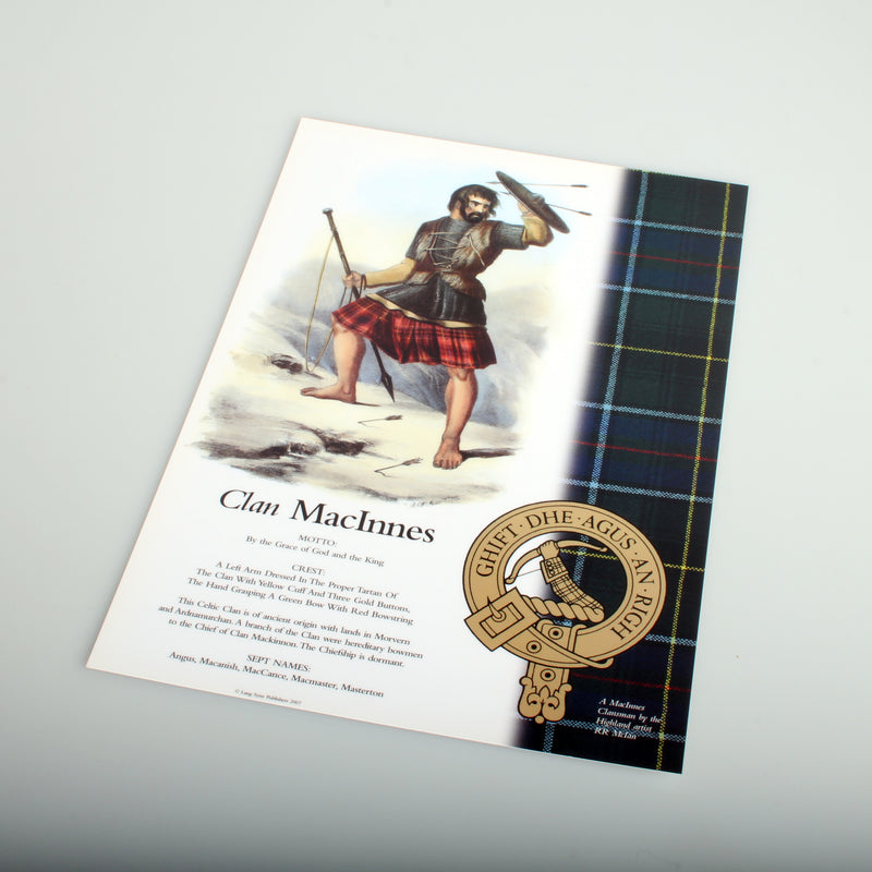 MacInnes Scottish Clan Poster A4