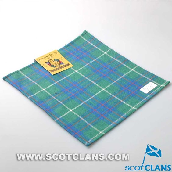 Wool Tartan Pocket Square in MacIntyre Hunting Ancient Tartan