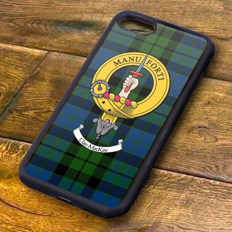 MacKay Tartan and Clan Crest iPhone Rubber Case