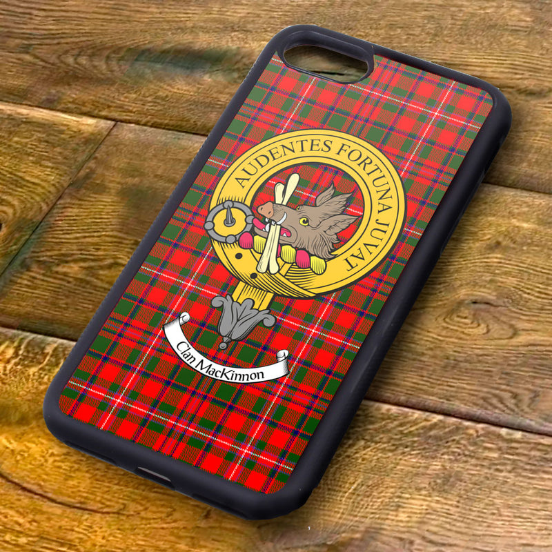 MacKinnon Tartan and Clan Crest iPhone Rubber Case