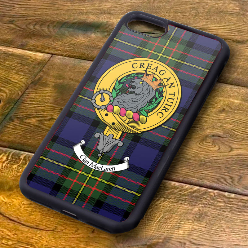 MacLaren Tartan and Clan Crest iPhone Rubber Case