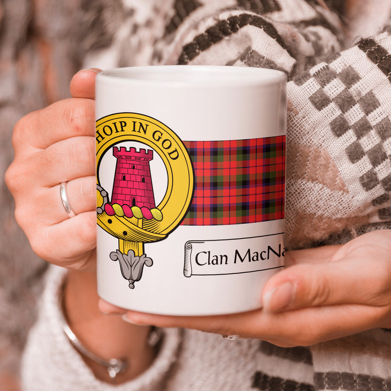MacNaughton Clan Crest and Tartan Mug