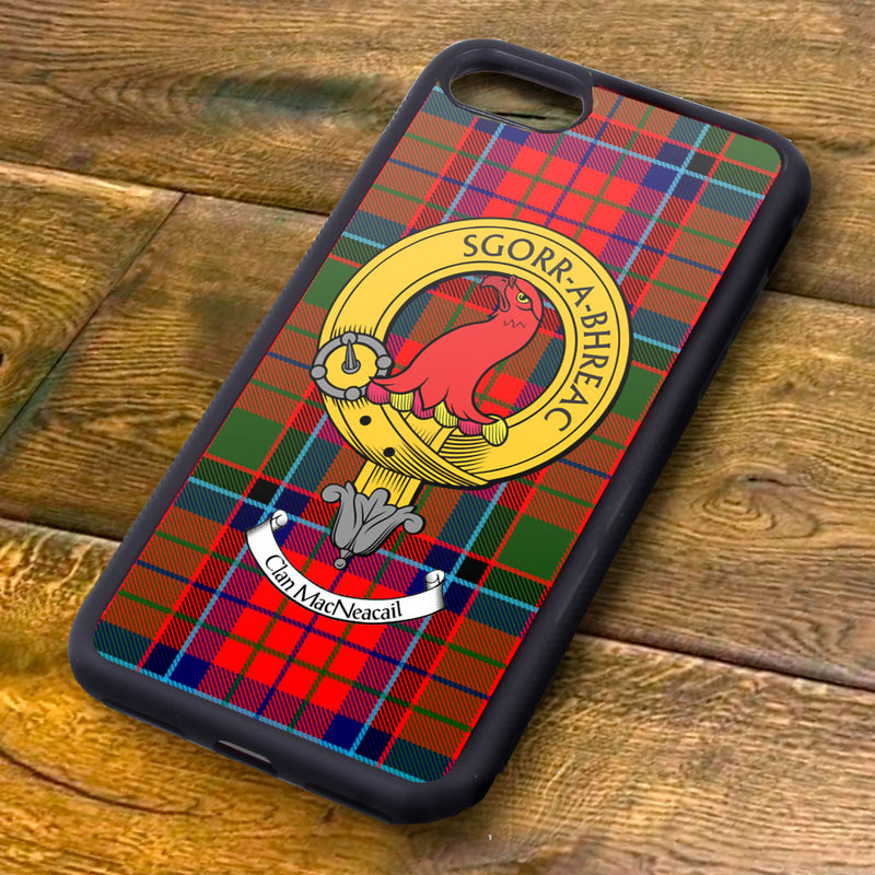 MacNeacail Tartan and Clan Crest iPhone Rubber Case