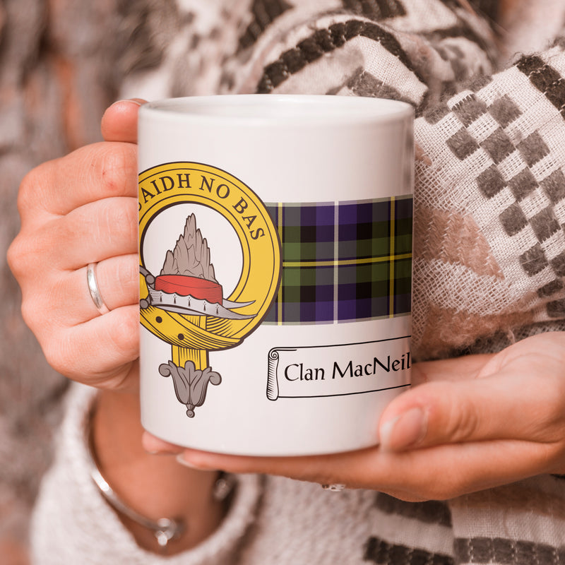 MacNeil Clan Crest and Tartan Mug