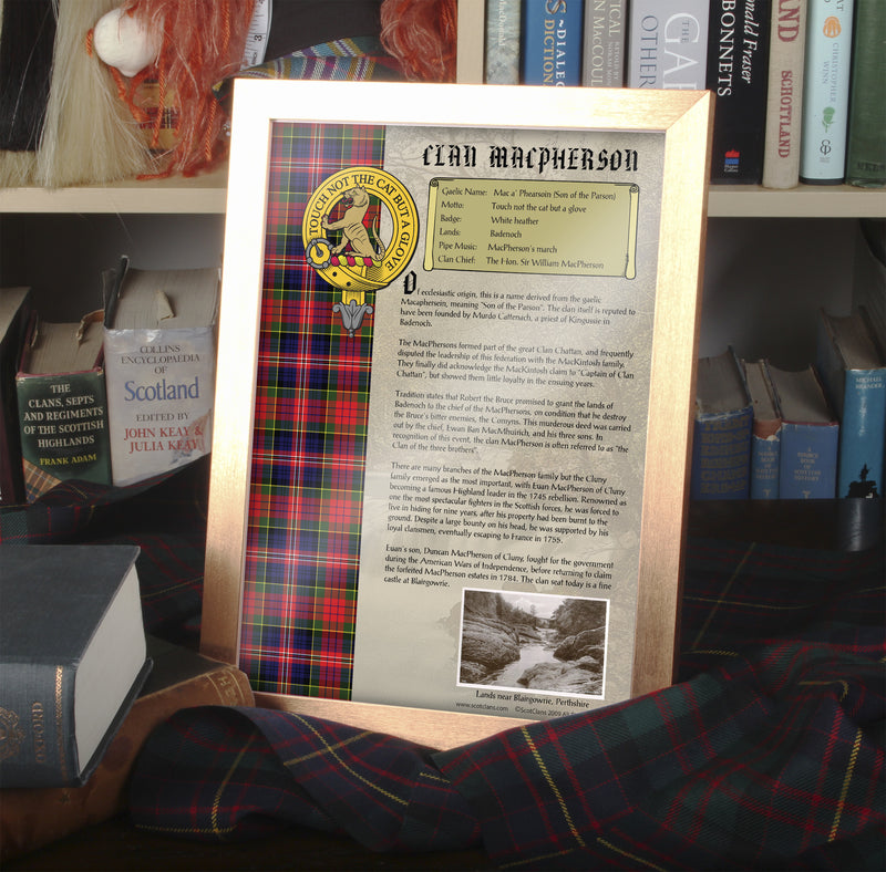 MacPherson Clan History Print - Choose Framed or Unframed