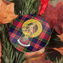 MacPherson Clan Crest and Tartan Metal Christmas Ornament showcasing Scottish heritage, available in 6 styles for the perfect holiday decor.