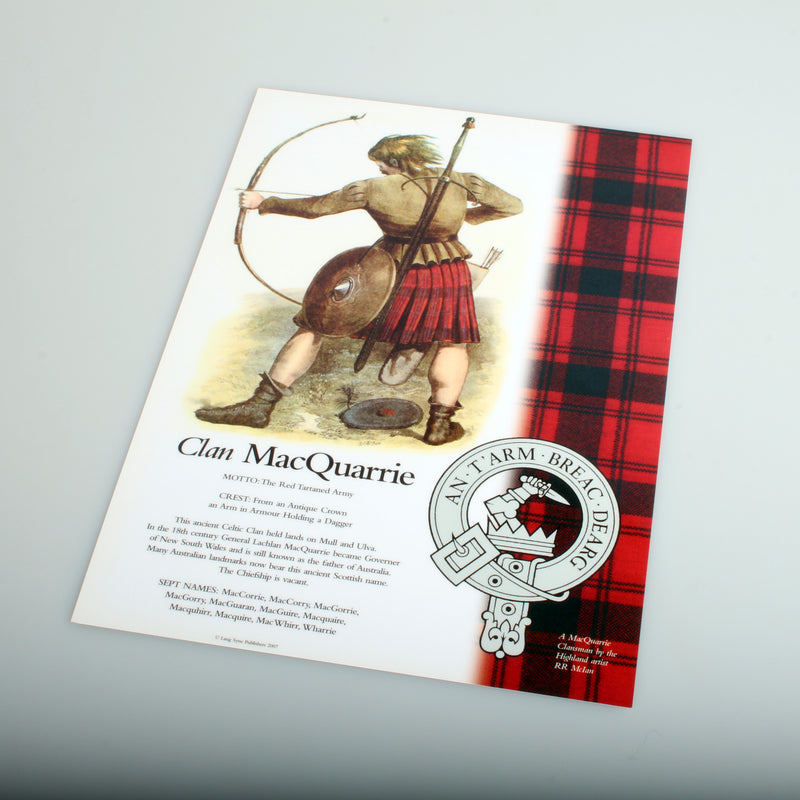 MacQuarrie Scottish Clan Poster A4