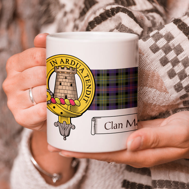 Malcolm Clan Crest and Tartan Mug