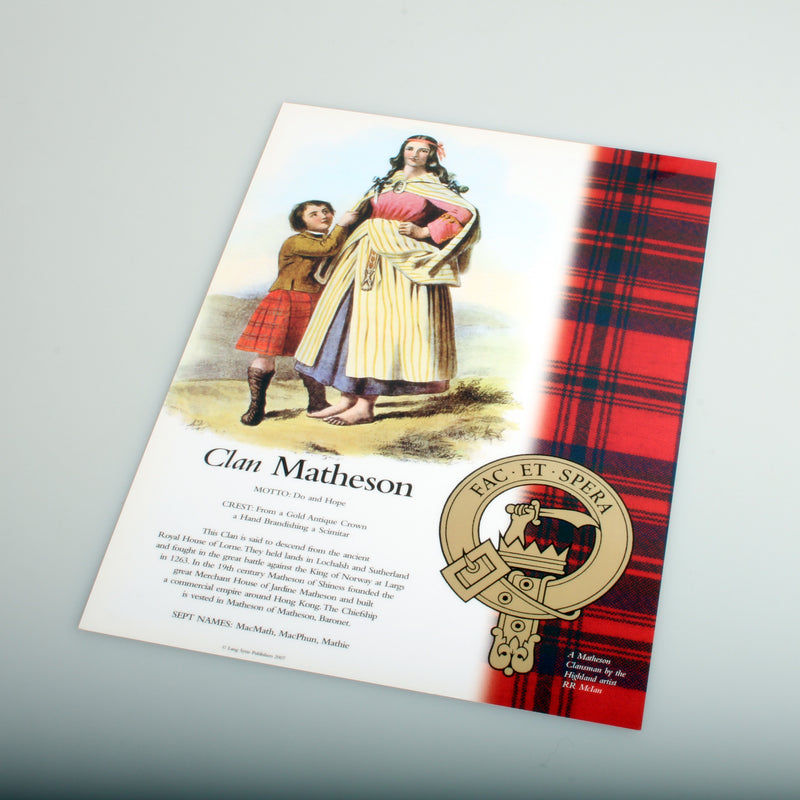 Matheson Scottish Clan Poster A4