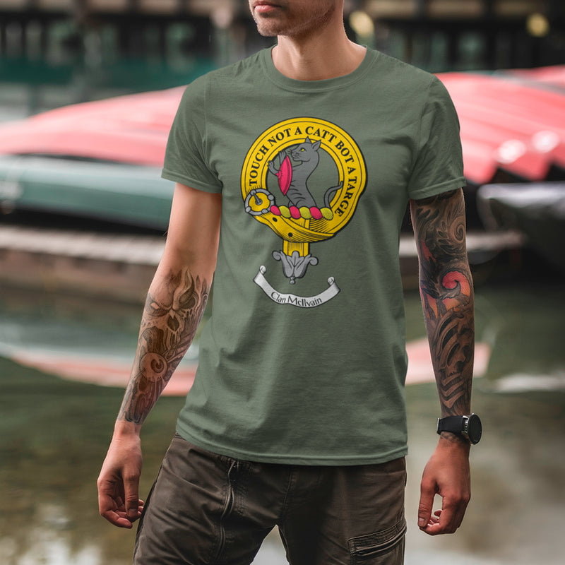 McIlvain Clan Crest Gents T Shirt