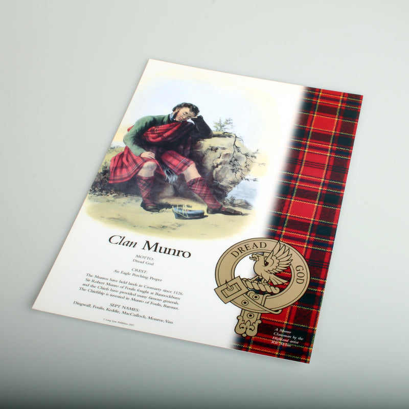 Munro Scottish Clan Poster A4
