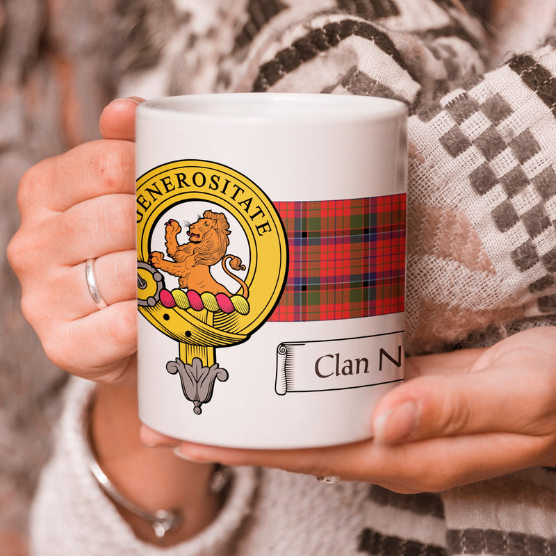 Nicolson Clan Crest and Tartan Mug