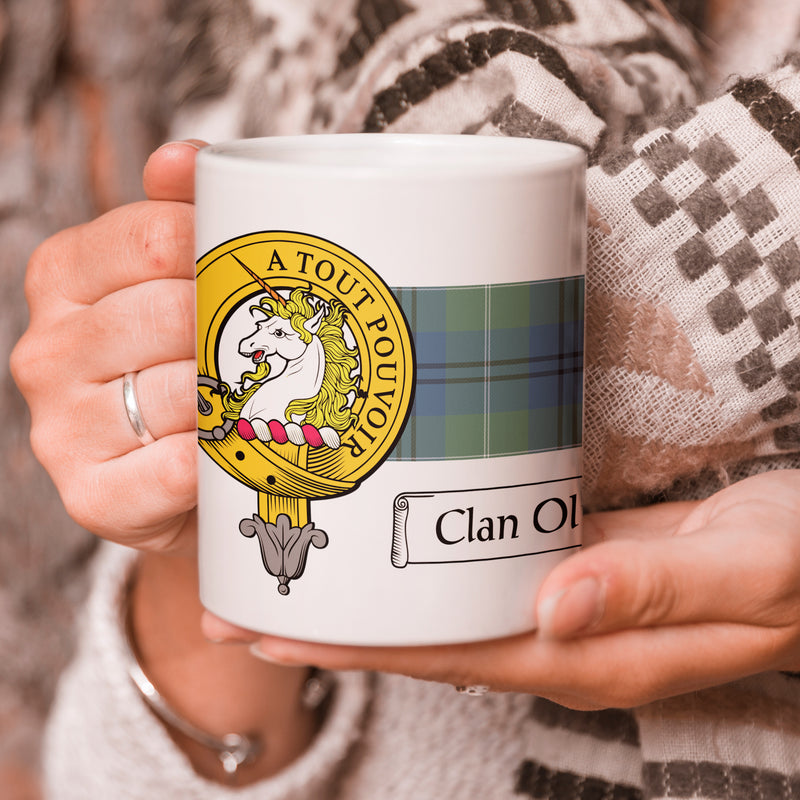 Oliphant Clan Crest and Tartan Mug