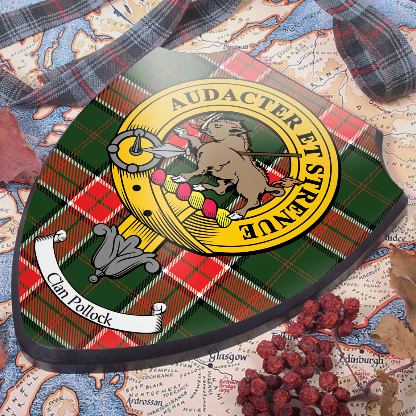 Pollock Clan Crest Wall Plaque - Custom Made