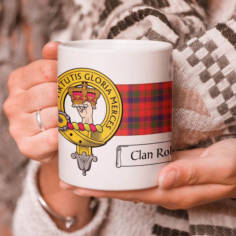 Robertson Clan Crest and Tartan Mug