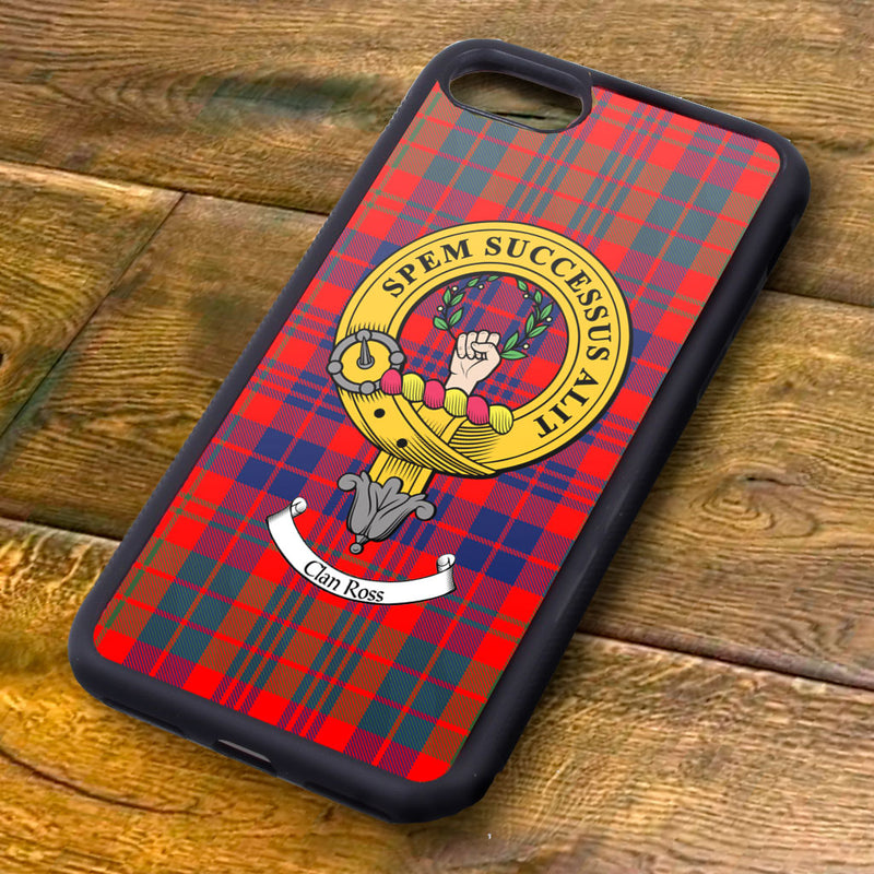 Ross Tartan and Clan Crest iPhone Rubber Case