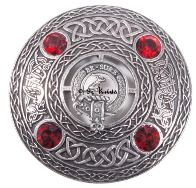 Paisley Clan Crest Pewter Plaid Brooch