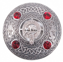 Pollock Clan Crest Pewter Plaid Brooch