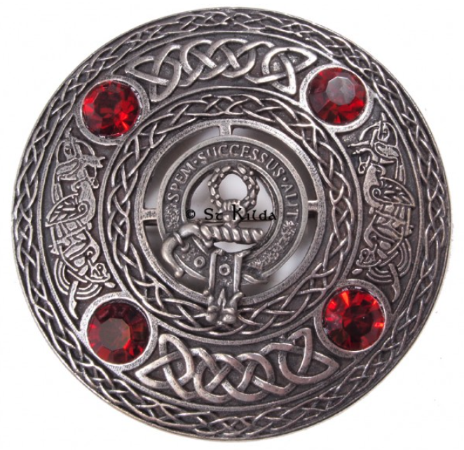 Ross Clan Crest Pewter Plaid Brooch