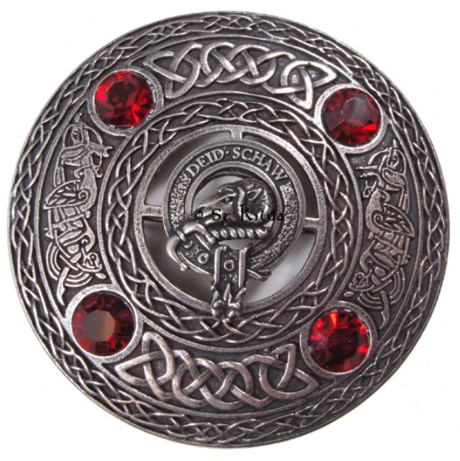 Ruthven Clan Crest Pewter Plaid Brooch