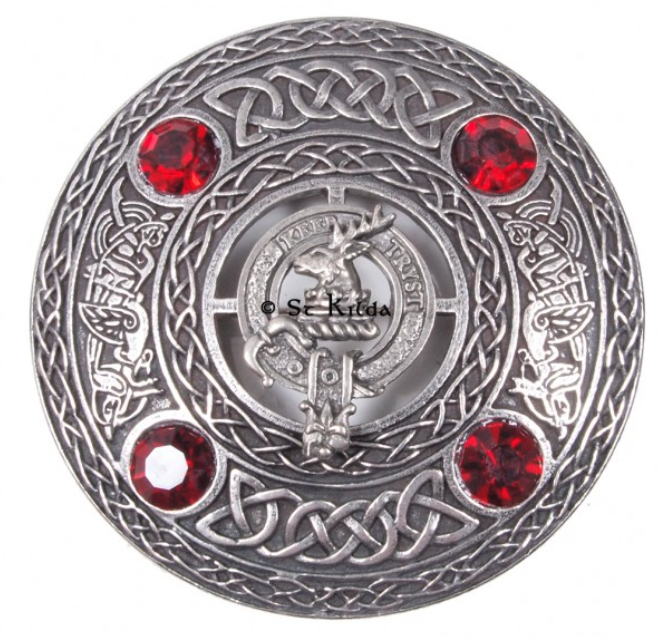 Sempill Clan Crest Pewter Plaid Brooch