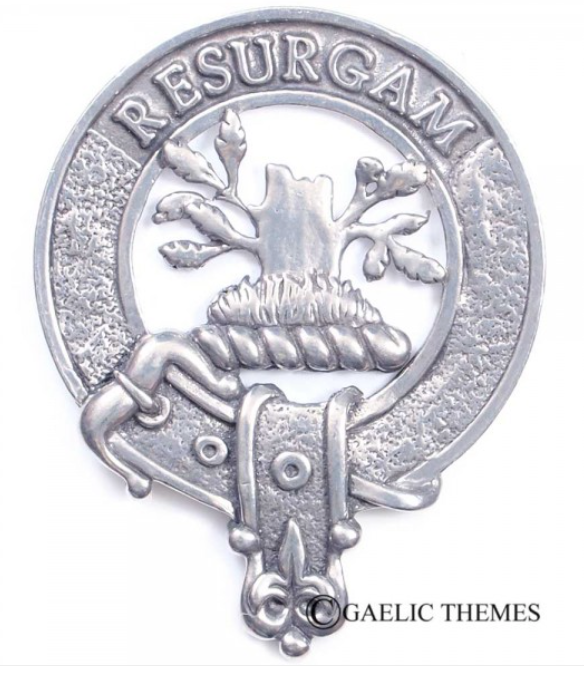 Crosbie Clan Crest Badge in Pewter