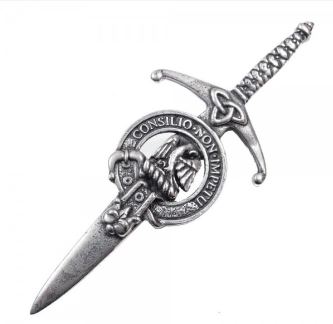 Clan Crest Pewter Kilt Pin with Agnew Crest
