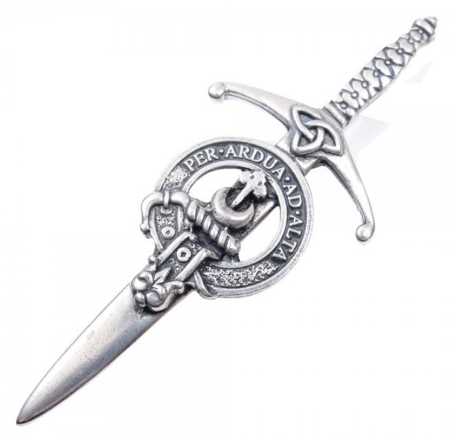 Clan Crest Pewter Kilt Pin with Hannay Crest