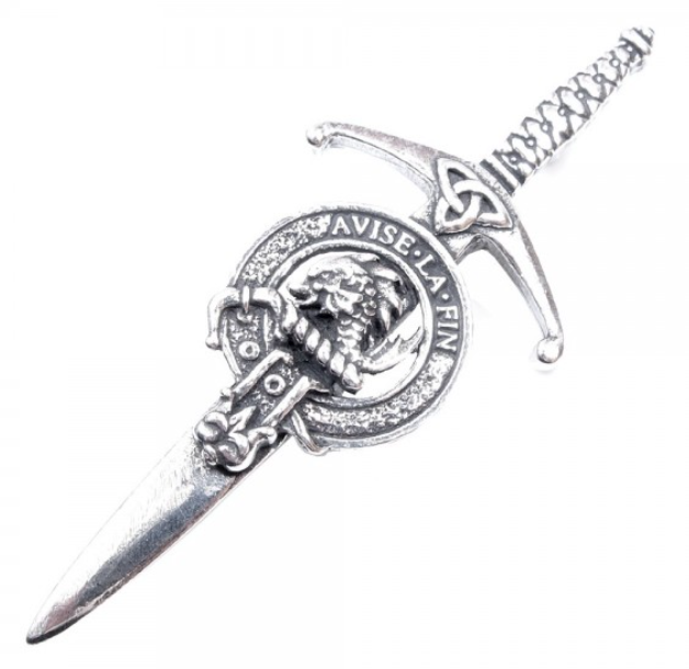 Clan Crest Pewter Kilt Pin with Kennedy Crest