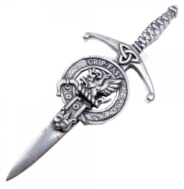 Clan Crest Pewter Kilt Pin with Leslie Crest