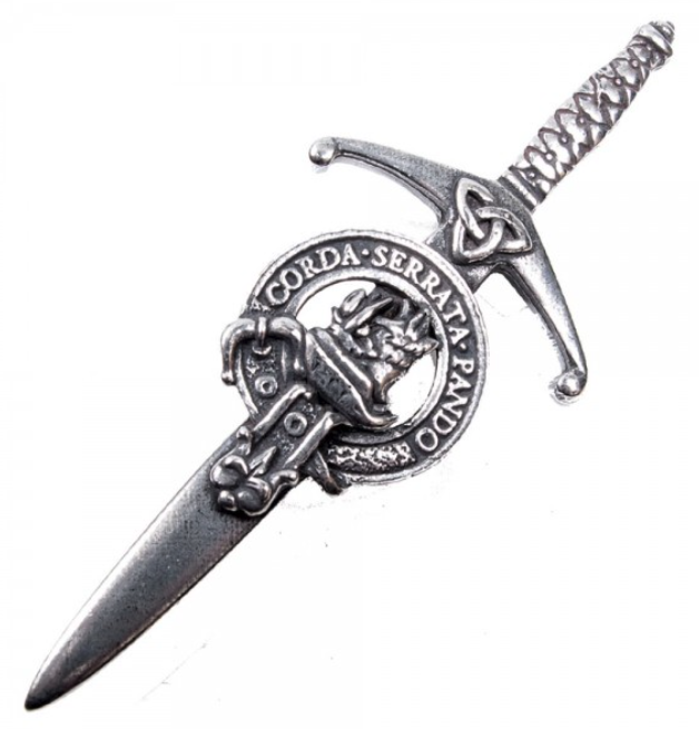 Clan Crest Pewter Kilt Pin with Lockhart Crest