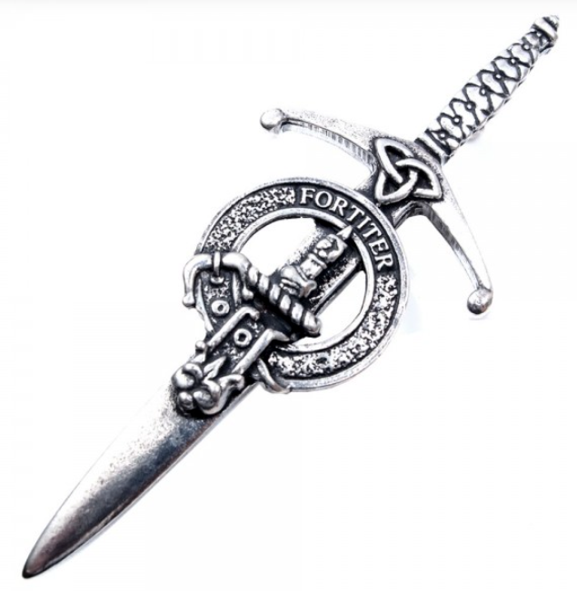 Clan Crest Pewter Kilt Pin with MacAlister Crest