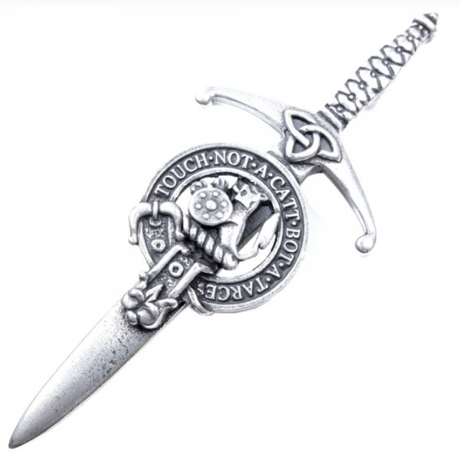 Clan Crest Pewter Kilt Pin with MacBain Crest