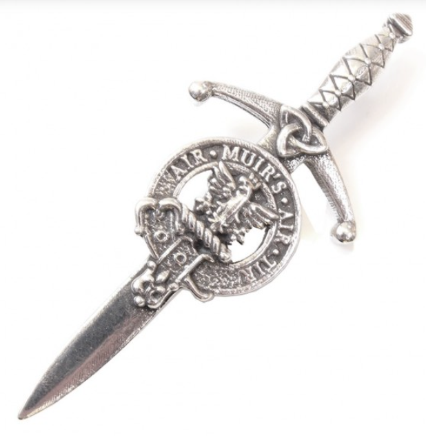 Clan Crest Pewter Kilt Pin with MacDonald of Keppoch Crest