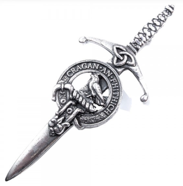 Clan Crest Pewter Kilt Pin with MacDonald of Glengarry Crest