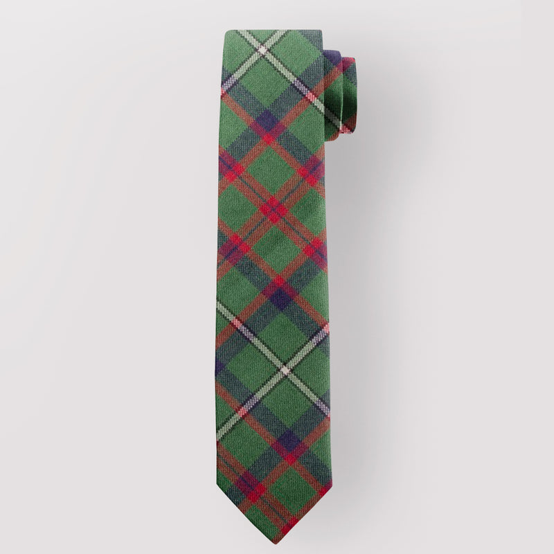 Pure Wool Tie in Shaw Green Modern Tartan.