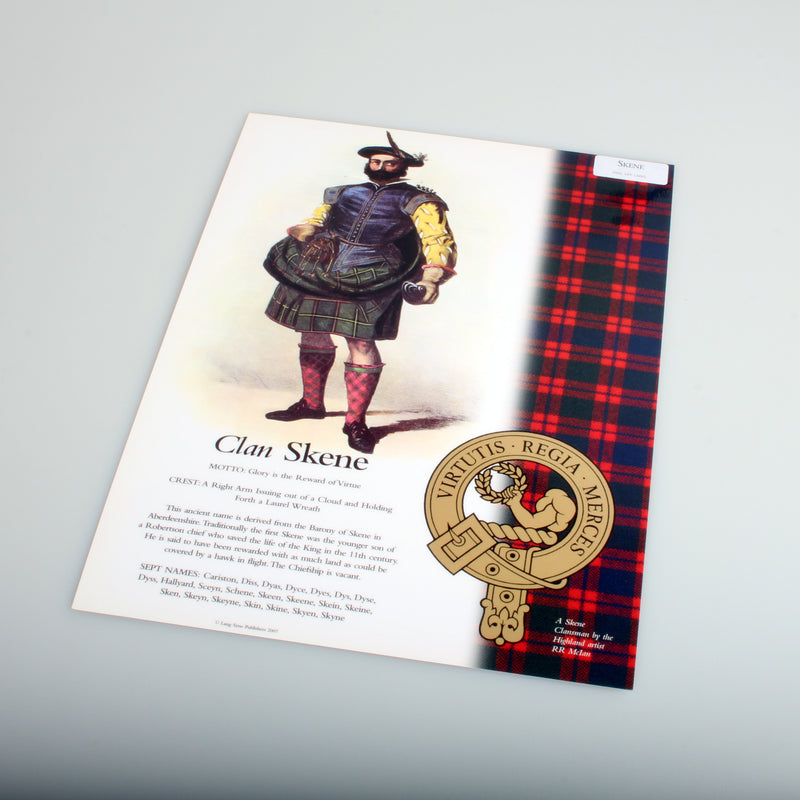 Skene Scottish Clan Poster A4
