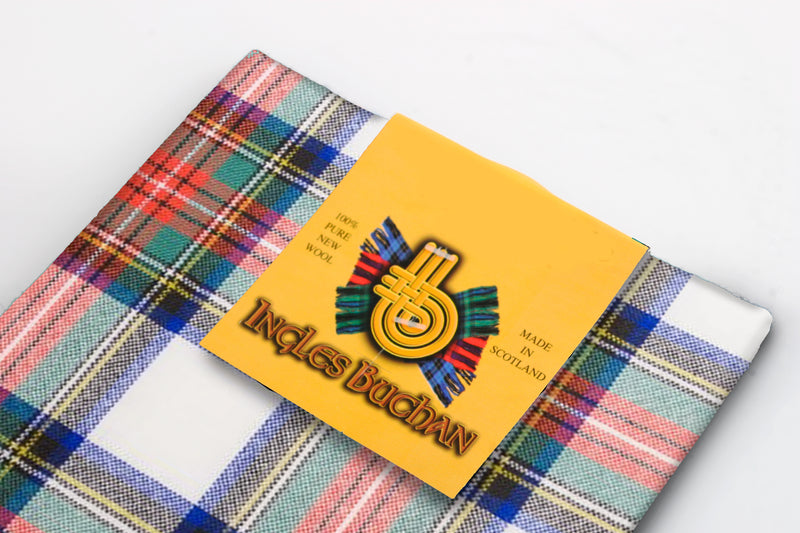 Wool Tartan Pocket Square in Stewart Dress Ancient Tartan.