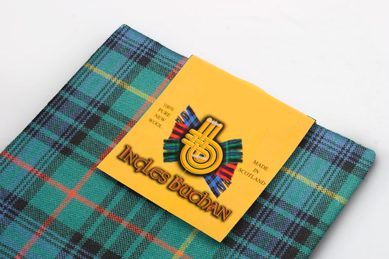 Wool Tartan Pocket Square in Stewart Hunting Ancient Tartan.