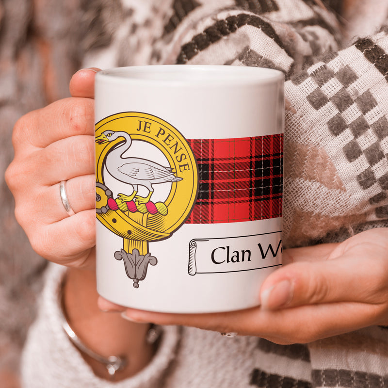Wemyss Clan Crest and Tartan Mug