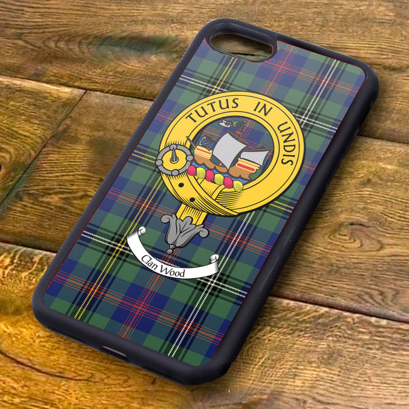 Wood Tartan and Clan Crest iPhone Rubber Case