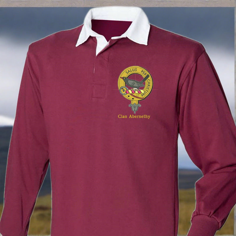 Abernethy Clan Crest Embroidered Rugby Shirt