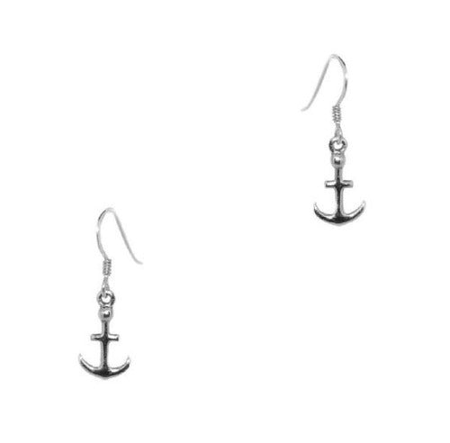 Outlander Inspired Anchor Silver Drop Earrings