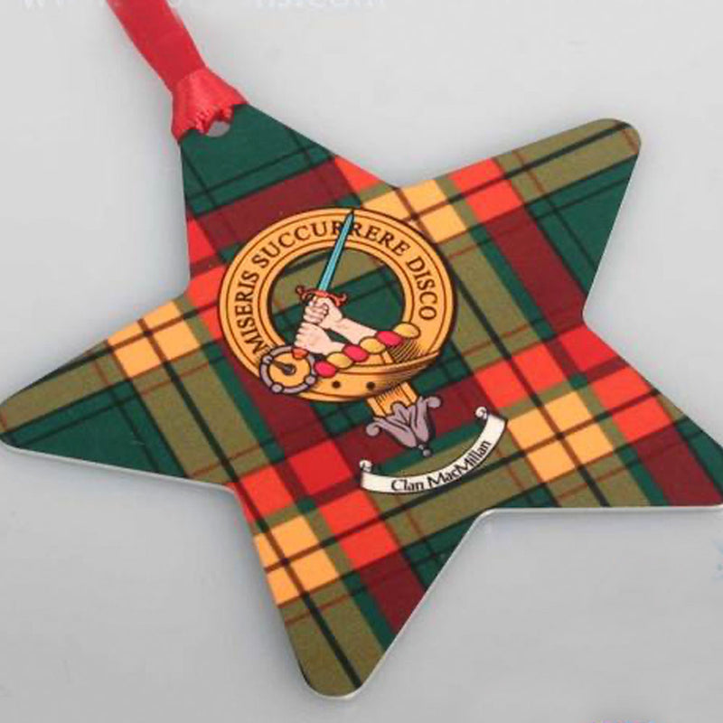 Clan Crest and Tartan Metal Christmas Ornament - 6 Styles Available