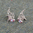 Bagpipe Cufflinks with Any Tartan Insert