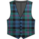 Baird Ancient Gents Waistcoat showcased with a luxurious wool tartan design, featuring a sleek black satin back for timeless elegance and a perfect fit.