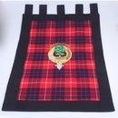Embroidered Clan Crest Wall Hanging/Banner on Tartan