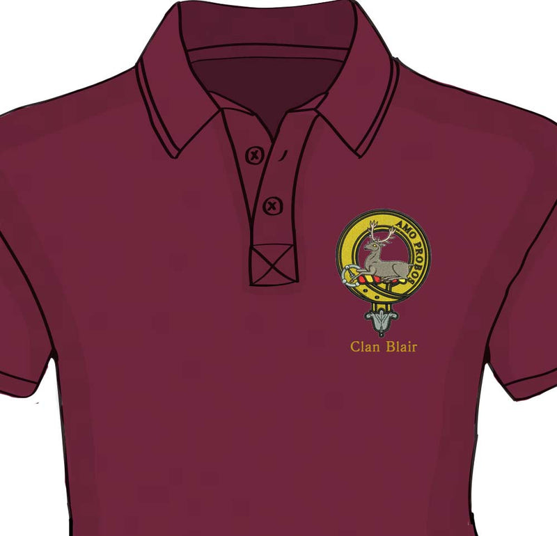 Blair Clan Crest Embroidered Polo